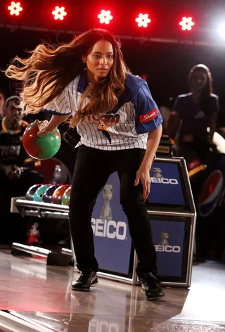 Focused - Ciara's got her game face on as she sets up for a strike at the PBA Chris Paul Celebrity Invitational Bowling Tournament at Lucky Strike Lanes at L.A. Live in Los Angeles. Fans are anticipating her forthcoming album under L.A. Reid at Epic Records. (Photo: Jesse Grant/Getty Images)