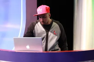 Break It Down - DJ Lyve on set at 106 &amp; Park. (photo by: Slim)