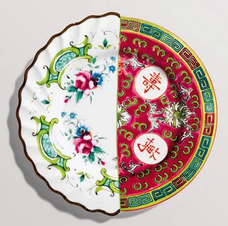 Hybrid Eudossia Porcelain Fruit Plate Design by Seletti - The East meets the West in this remarkable dinnerware project. The juxtaposed cultural designs are guaranteed to score you plenty of compliments. (Photo: Burke Decor)