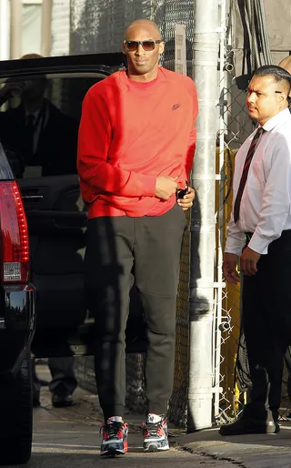 Mr. Lake Show - Kobe Bryant arrives at Jimmy Kimmel Live!&nbsp;to discuss his proposed retirement from the Los Angeles Lakers after next season.(Photo: JGonzalez, PacificCoastNews)