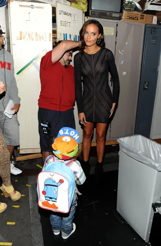 Fans of All Ages - Ebanks receives some attention from a young on-looker.(Photo: Fernando Leon/BET/PictureGroup)
