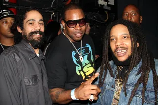 From Kingston to King's County - Damian &amp; Stephen Marley kick it with Busta Rhymes backstage at Hot 97's On Da Reggae Tip Live at the Hammerstein Ballroom in New York City. Big up to all of the West Indian massive!&nbsp;(Photo: Walik Goshorn/BET Digital)
