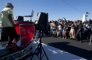 Cutting a rug - DJ Yonny dancing with the crowd during his set.  (Photo: Moses Mitchell/BET)
