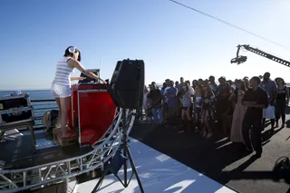 The boat doesn't look like it's rocking. - DJ K-Sly on the wheels.  (Photo: Moses Mitchell/BET)