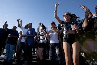 The party has begun! - Looks like the crowd is feeling him.  (Photo: Moses Mitchell/BET)