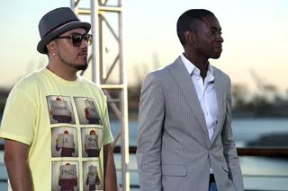 Congratulations to team one - DJ Yonny and DJ M-Squared rocked the boat best and walked away with Beats by Dre headphones. (Photo: Moses Mitchell/BET)