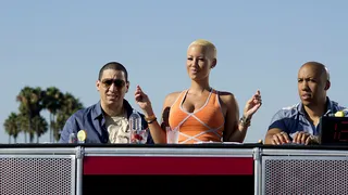 DJ P never disappoints in Amber's eyes. - He had her up out of her seat and dancing when he played her favorite rock band.  (Photo: Moses Mitchell/BET)