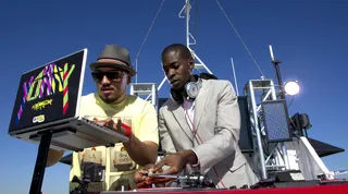 Tag Team - DJ Yonny is up for his portion of the team challenge.  (Photo: Moses Mitchell/BET)