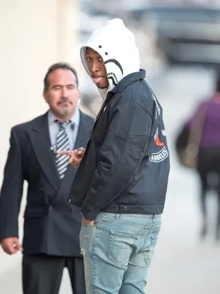 Tongue Out - Future was spotted giving the paparazzi the tongue at Jimmy Kimmel Live in LA.(Photo: RB/Bauergriffin.com)