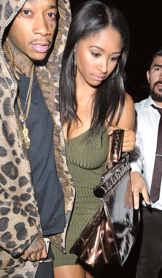 New Flame - Wiz Khalifa was spotted with his new girlfriend at Mr. Nice Guy in West Hollywood.(Photo: Aficionado Group / Splash News)