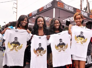 Clark Atlanta University - Treys Angels at the Citi Trends Booth.(Photo: Freddy O for BET.com)