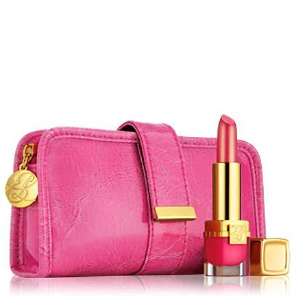 Estée Lauder Pink Ribbon Collection: Evelyn Lauder Pink Ribbon - Pretty your pout in this hot pink lipstick from Estée Lauder. The company will donate 20 percent from the sales of its Pink Ribbon Collection to the Breast Cancer Research Foundation. And yep, it’s delivered in this chic croc-embossed clutch. Total win.&nbsp;(Photo: Estee Lauder)