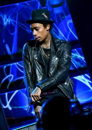 The Preparation - Wiz gets in the mood by bouncing around on stage. (Photo: Rick Diamond/Getty Images for BET)