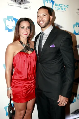 Deron Williams and Wife Amy - Nets player Deron Williams swung by the new 40/40 Club with his wife. The hot spot overlooks both the basketball court and the streets of Brooklyn.   (Photo: Allison Joyce/Getty Images)