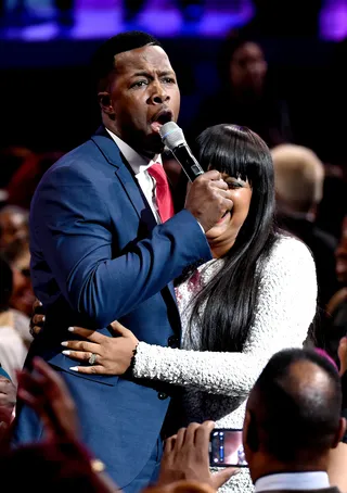 Lovebirds - Flex Alexander and Shanice showed off their undying love during a candid moment during the show.&nbsp;(Photo: Ethan Miller/BET/Getty Images for BET)