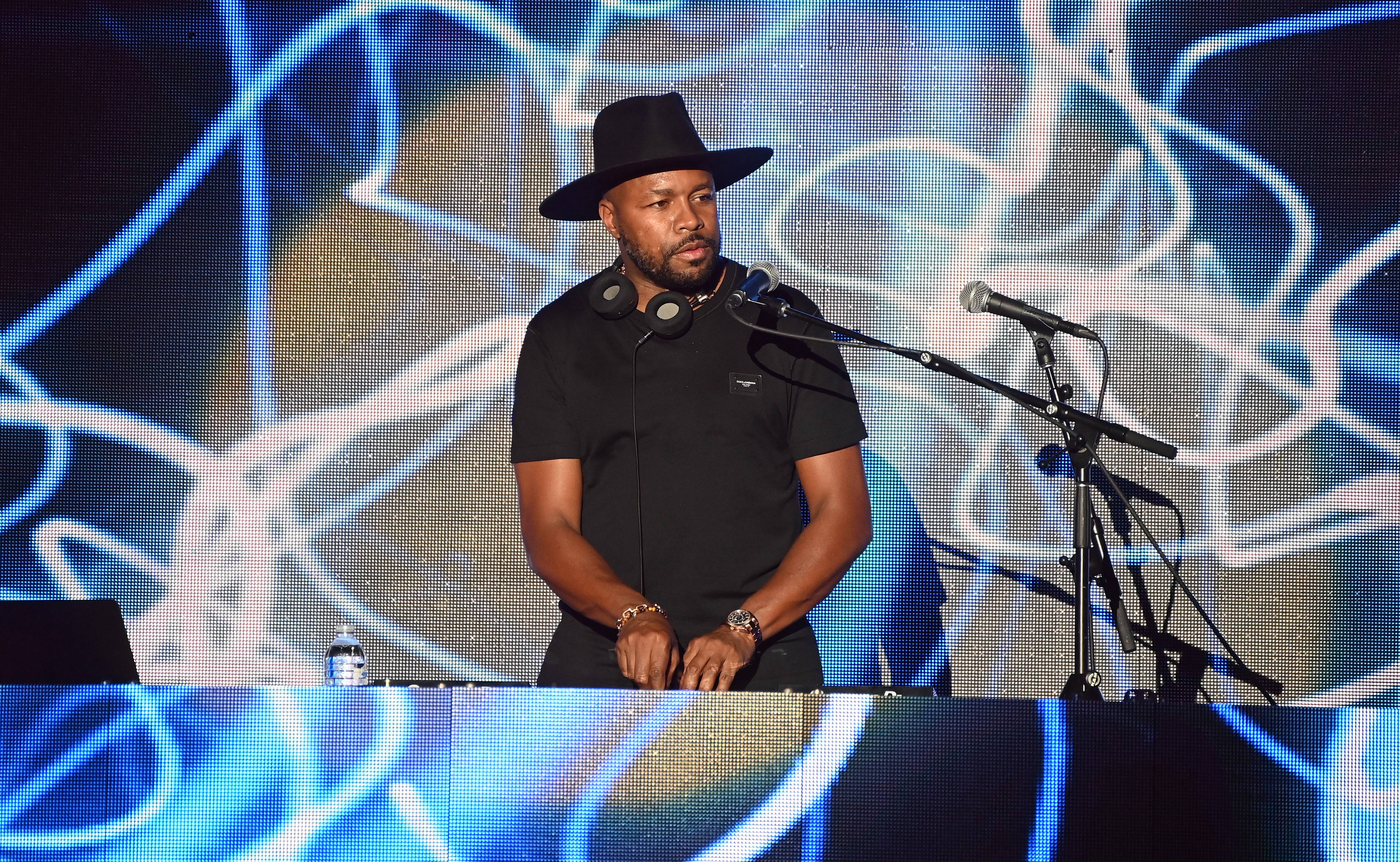 ATLANTA, GEORGIA - SEPTEMBER 03: DJ D-Nice performs onstage during Club Quarantine with D-Nice at Cadence Bank Amphitheatre at Chastain Park on September 03, 2021 in Atlanta, Georgia. (Photo by Paras Griffin/Getty Images)