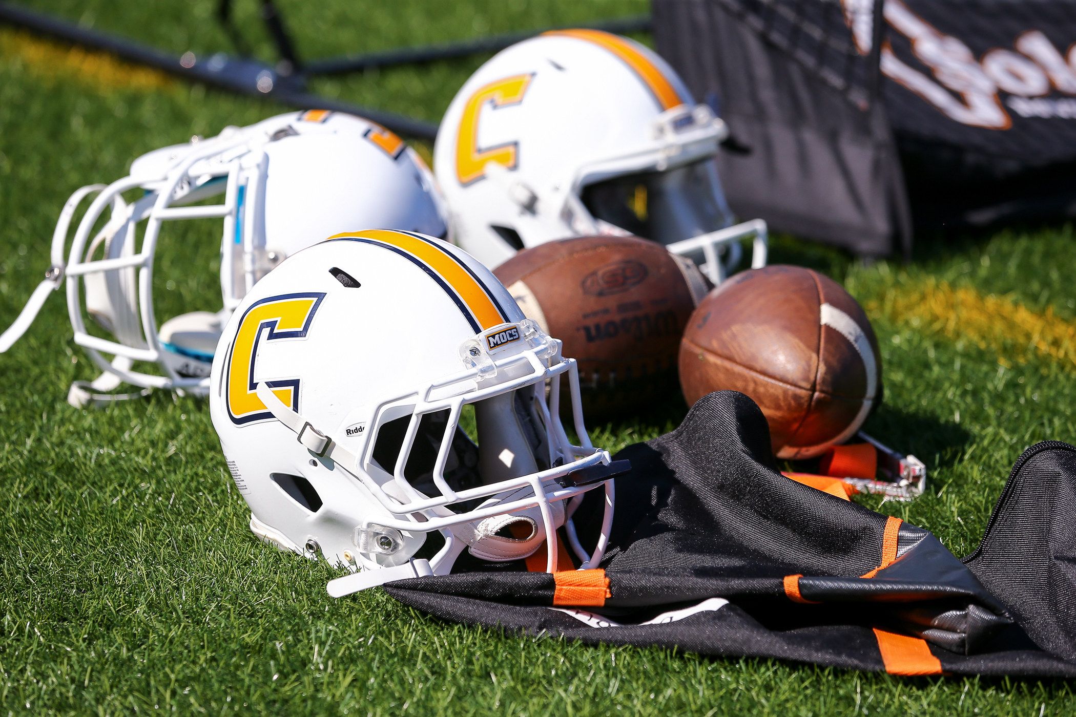 September 24, 2016: Chattanooga Mocs equipment on the sideline during the game between Samford and UT Chattanooga. Chattanooga defeats Samford 41 - 21 at Finley Stadium in Chattanooga, TN. (Photos by Frank Mattia/Icon Sportswire via Getty Images)