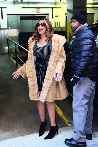 Here's Wendy - Talk show maven Wendy Williams was spotted furring it out in New York.(Photo: TNYF/WENN.com)