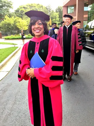 Morehouse School of Medicine Inaugurates First Female President - Dr. Valerie Montgomery Rice made history Thursday as she was ushered in as the first female president of the Morehouse College School of Medicine. Rice is the former dean of the Meharry Medical College. She is also an infertility specialist and researcher and has been honored by organizations such as the National Coalition of 100 Black Women for her work in women’s health.   (Photo: Beverly Daniel Tatum via Twitter)