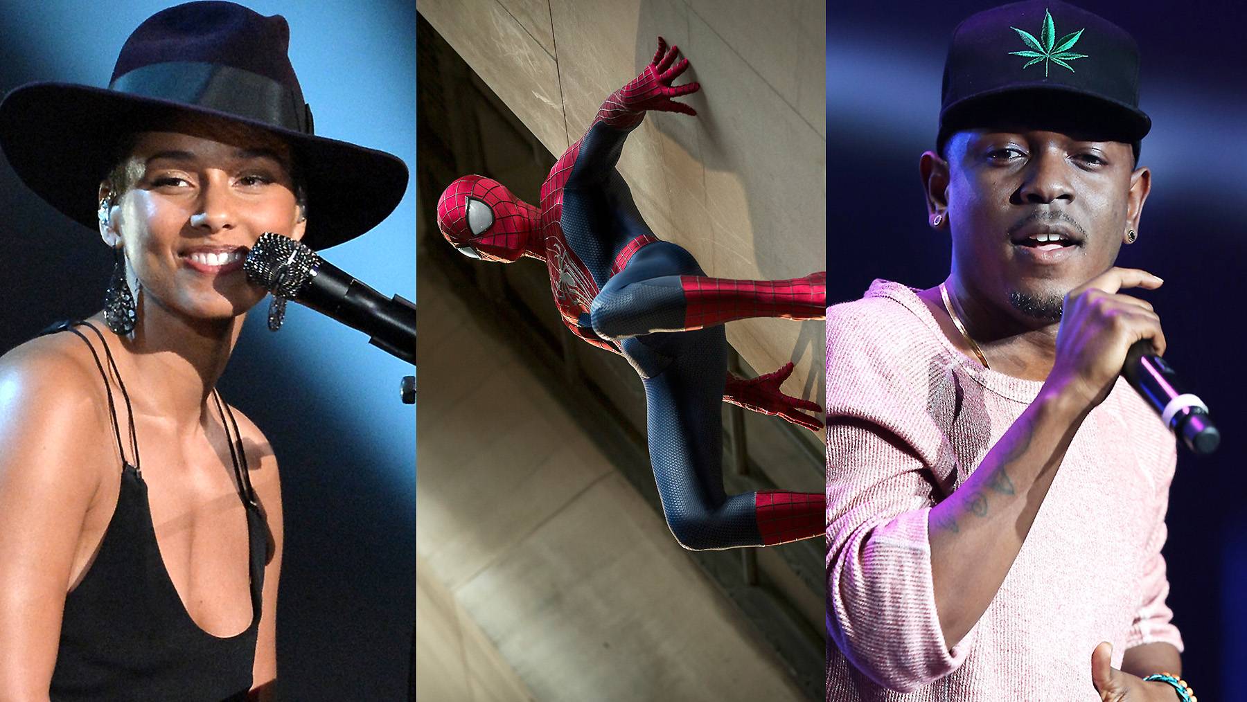 Alicia Keys, Kendrick Lamar, Spider-man 2, Jamie Foxx, Pharrell Williams