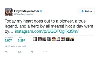 Floyd Mayweather Jr. - @FloydMayweather(Photo: Floyd Mayweather via Twitter)