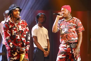 A$AP Rocky And YG Matching Each Other's Fly - (Photo: John Parra/Getty Images for BET)