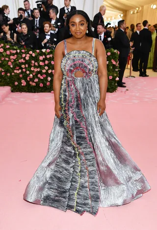 Lindsay Peoples Wagner in Rosie Assoulin - (Photo: Dimitrios Kambouris/Getty Images for The Met Museum/Vogue)&nbsp;