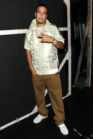 Deuces Up - French Montana visits 106. (Photo: Bennett Raglin/BET/Getty Images for BET)