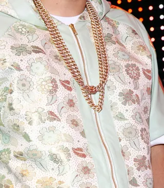 Golden Child - French Montana rocks his rope necklace. He's looking like money!(Photo: Bennett Raglin/BET/Getty Images for BET)