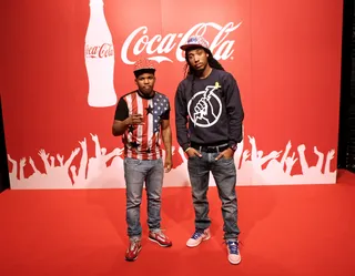 Competition Begins - Wild Out Wednesday winners Kai McFly and Reese Rel put on their game faces to compete. (Photo: Bennett Raglin/BET/Getty Images for BET)