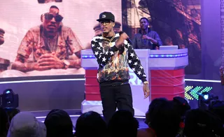 Hot! - His name isn't August for just any reason. He blazes the stage on 106.&nbsp;(Photo:&nbsp; Bennett Raglin/BET/Getty Images for BET)