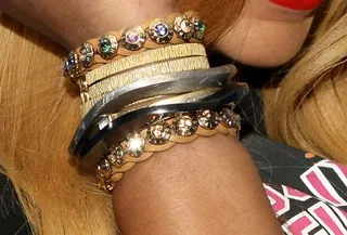 Brace Yourself - Tamar shows off her bracelets while backstage. (Photo: Bennett Raglin/BET/Getty Images for BET)