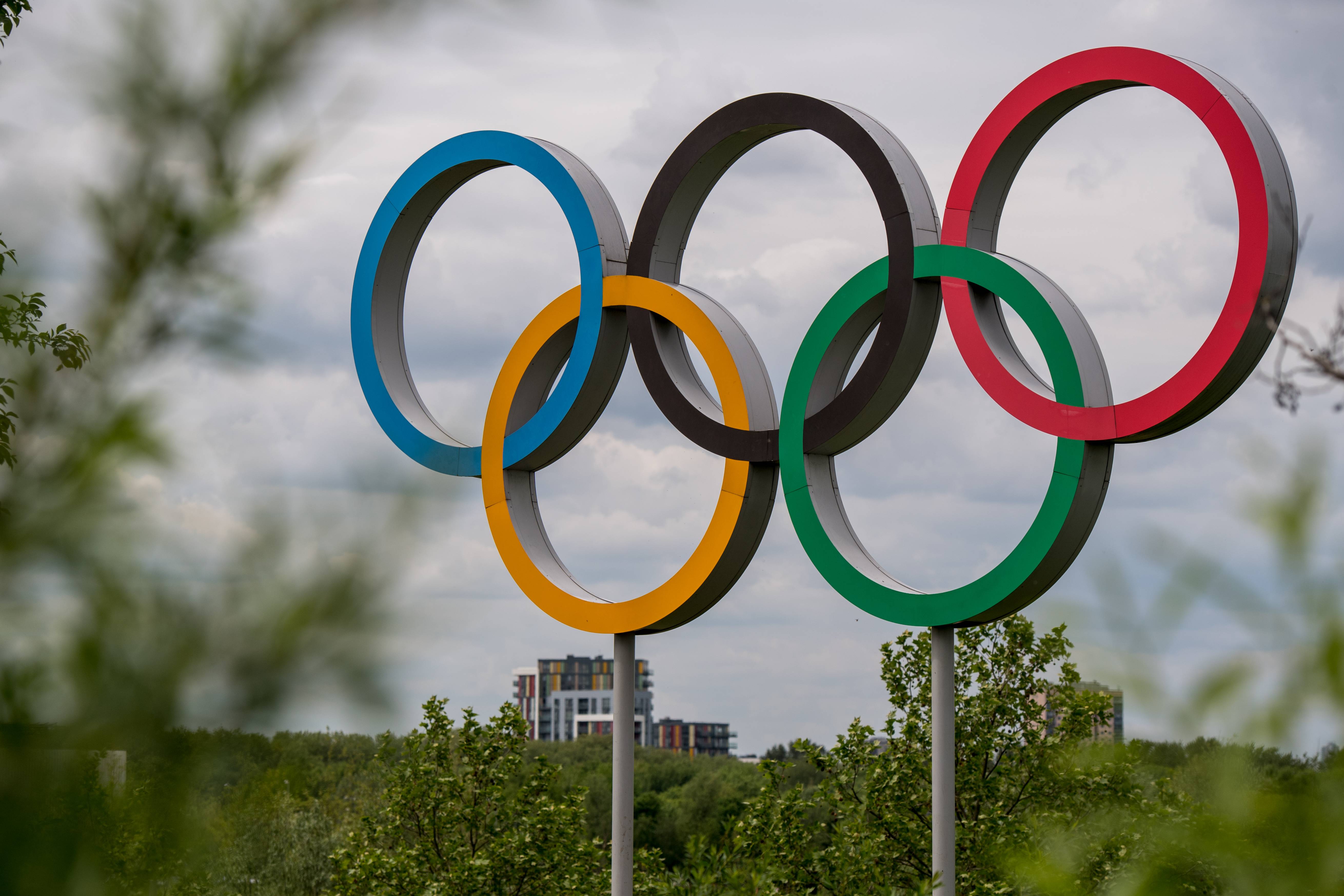 LONDON, ENGLAND - MAY 13:  The Olympic rings are seen at Olympic Park as it is announced that Dame Tessa Jowell has died on May 13, 2018 in London, England. Tessa Jowell was a former Labour party cabinet minister and was instrumental in the campaign to bring the Olympic Games to London. She was also known for her work on Sure Start, a flagship scheme to support children in the early years and her later campaigning on cancer research. She was diagnosed with a brain tumor in May 2017.  (Photo by Chris J Ratcliffe/Getty Images)