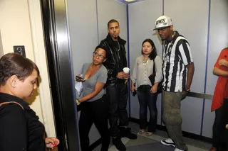 Going Up - J. Cole entering the 106 &amp; Park studios. (Photo:&nbsp; Brad Barket/PictureGroup)