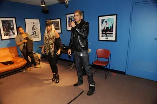 Practice Makes Perfect - J. Cole makes sure his stage gestures are just right for his 106 &amp; Park performance. (Photo:&nbsp; Brad Barket/PictureGroup)