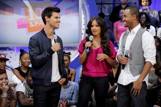 First Crush? - Taylor Lautner reveals Jessica Alba as his first celebrity crush at BET's 106 &amp; Park.(Photo: John Ricard / BET)