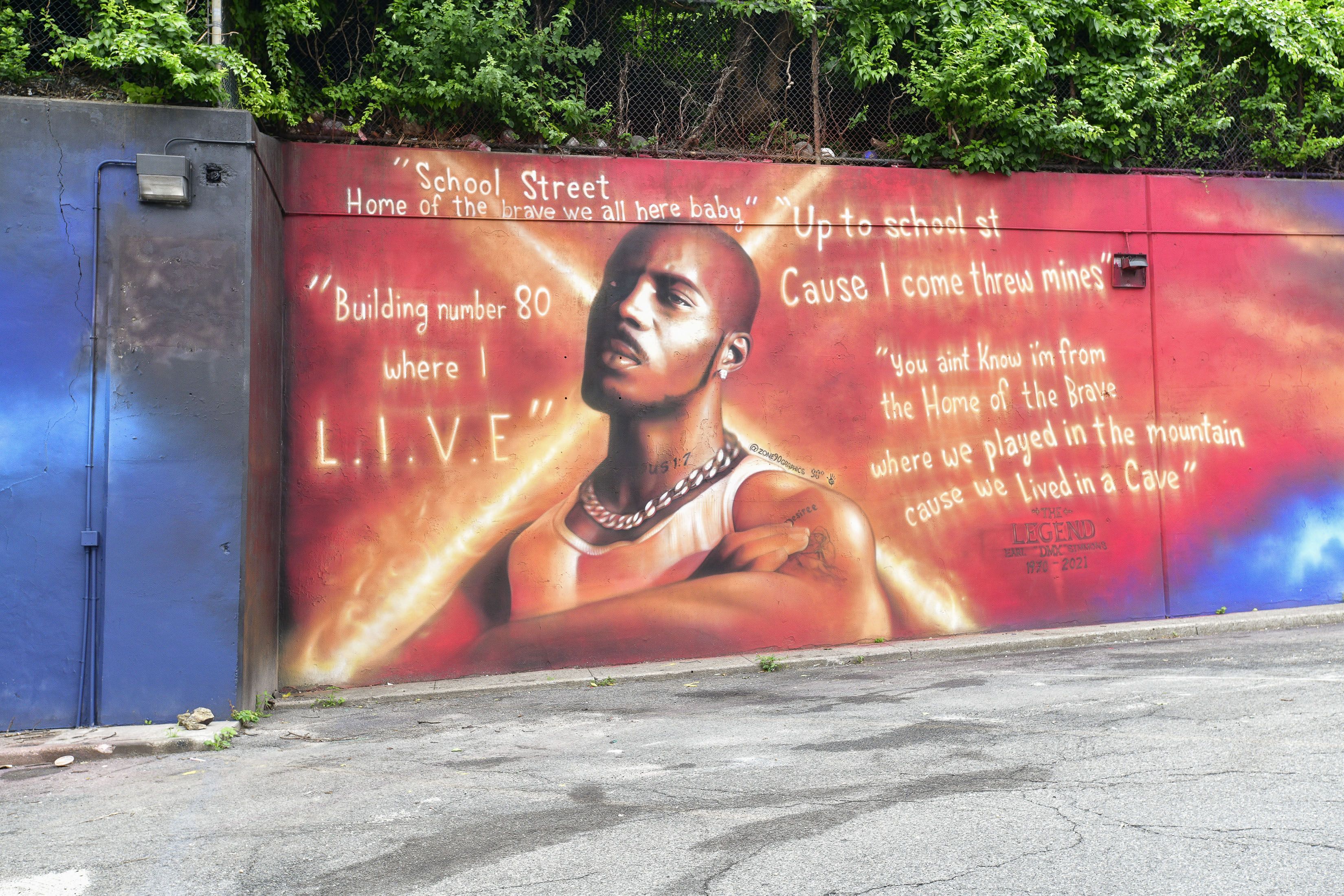YONKERS, NEW YORK - JULY 13: The official mural of DMX is unveiled on July 13, 2021 in Yonkers, New York. (Photo by Eugene Gologursky/Getty Images for Def Jam)