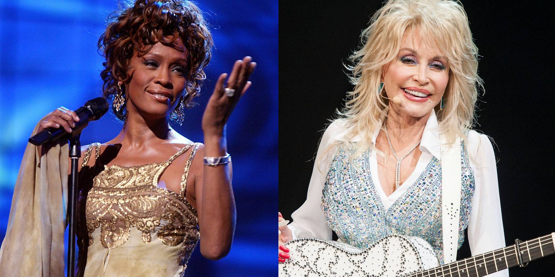 Whitney Houson and Dolly Parton on BET Buzz 2021