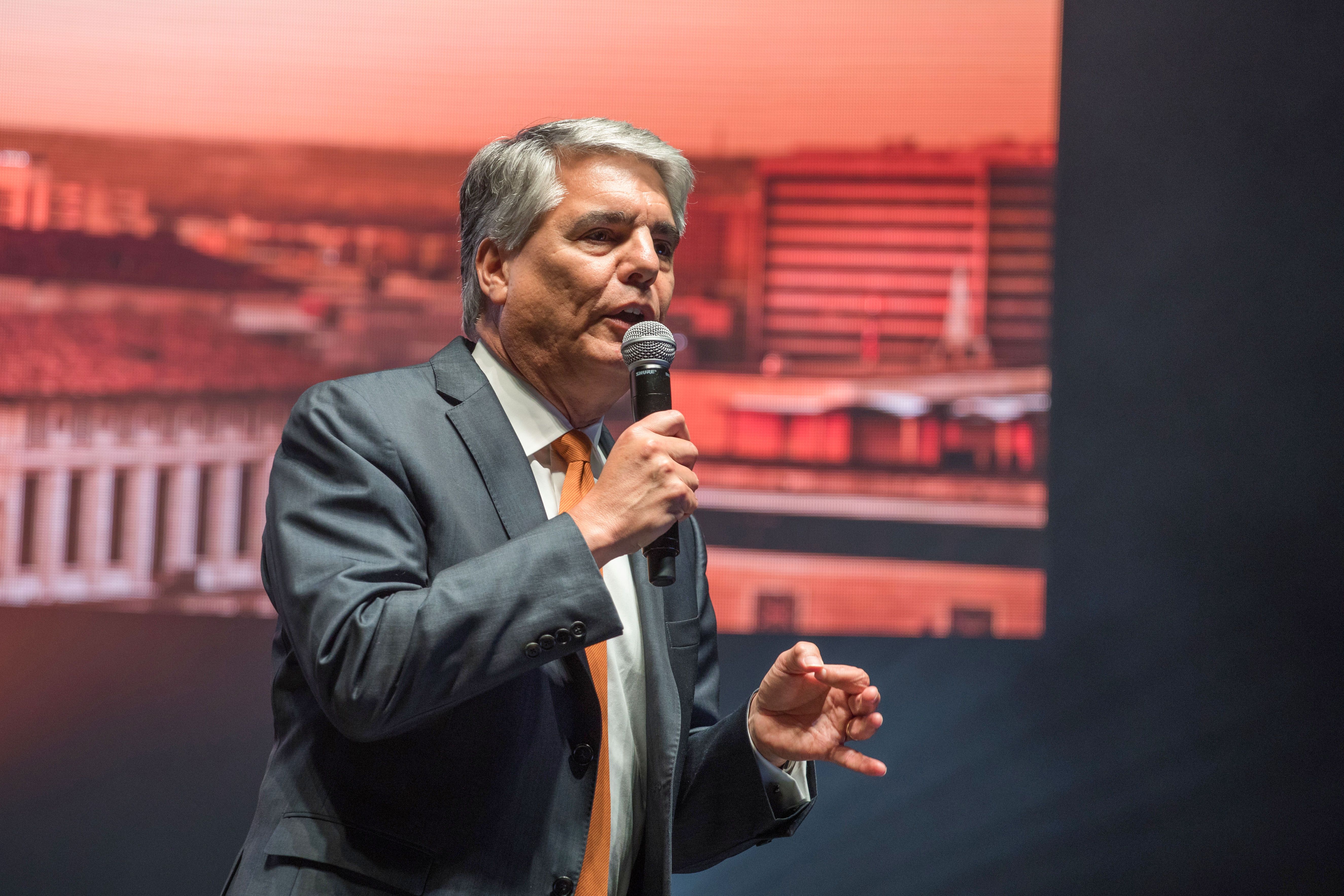AUSTIN, TEXAS - SEPTEMBER 24: Gregory Fenves, President of The University of Texas at Austin attends the unveiling of the Women's Entrepreneurial Leadership Institute At The University Of Texas At Austin on September 24, 2019 in Austin, Texas. (Photo by Rick Kern/Getty Images for Kendra Scott)