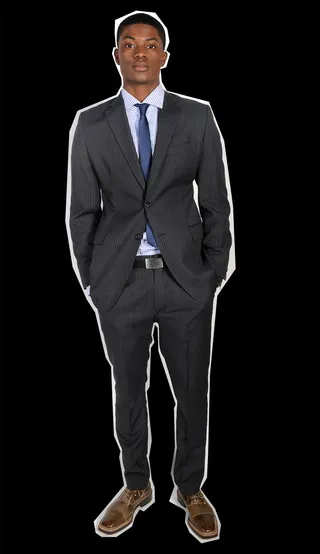 Look 2 - ALFA: MEN'S SUIT AND SHIRT/ H&amp;M: TIE  (Photo: Brad Barket/Getty Images)