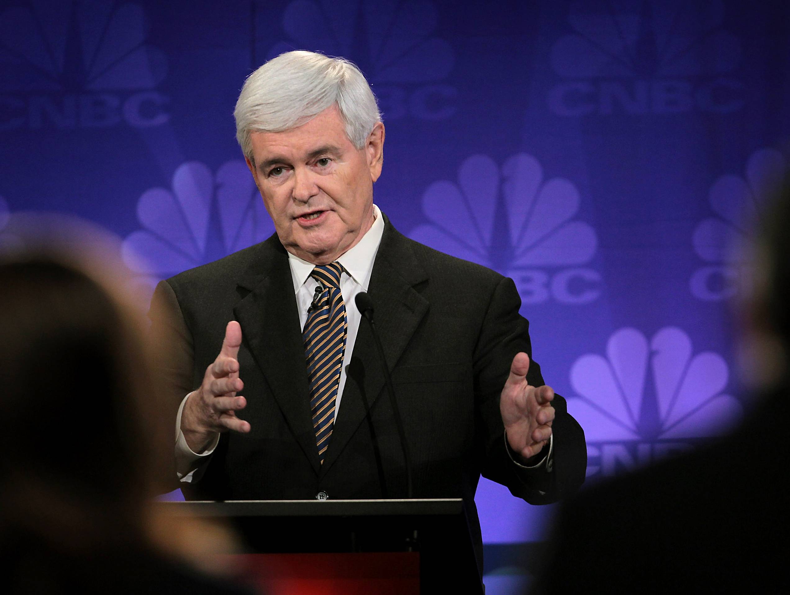 Newt Gingrich - Newt Gingrich has joined the top tier of the Republican presidential field. In a CBS News poll released Nov. 11, the former House speaker tied with Mitt Romney for second place at 15 percent, behind Herman Cain at 18 percent.(Photo: Scott Olson/Getty Images)