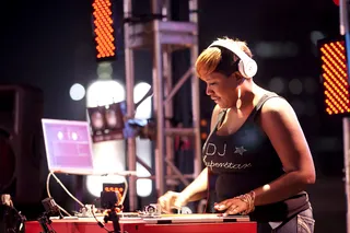 DJ Supastar - After technical difficulties she was ready to master her set. But was it enough to keep her from getting eliminated? (Photo: Moses Mitchell/BET)