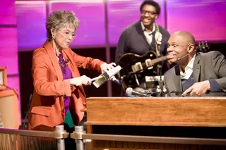 Musical Talents - Moreno takes a moment to kick it with the band.&nbsp;(Photo: Darnell Williams/BET)