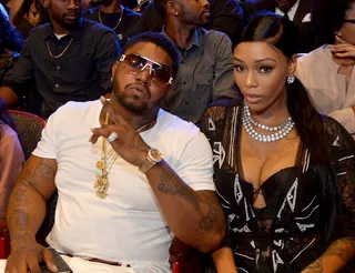 Call It Love and Hip Hop Awards - Lil Scrappy and Bambi are are excited for what's next to come on stage.(Photo: Paras Griffin/BET/Getty Images for BET Networks)