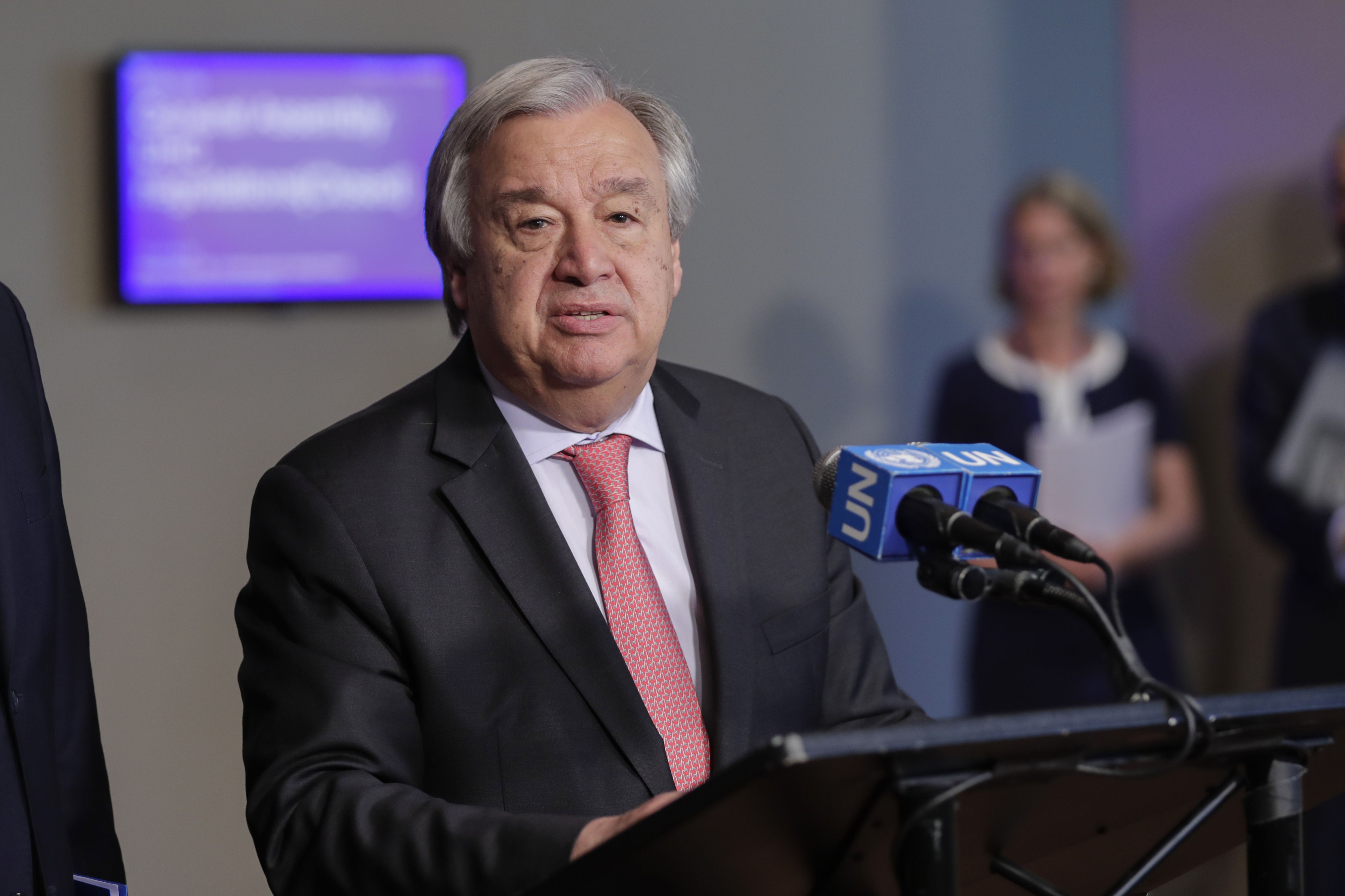Portrait of Secretary-General Antonio Guterres at the United Nations in New York City, New York, June 18, 2019. (Photo by EuropaNewswire/Gado/Getty Images)