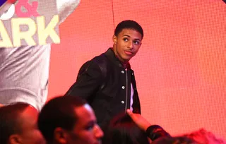 Achievement - Diggy Simmons looking up toward the sky while on the set of 106.&nbsp;(Photo: Bennett Raglin/BET/Getty Images for BET)