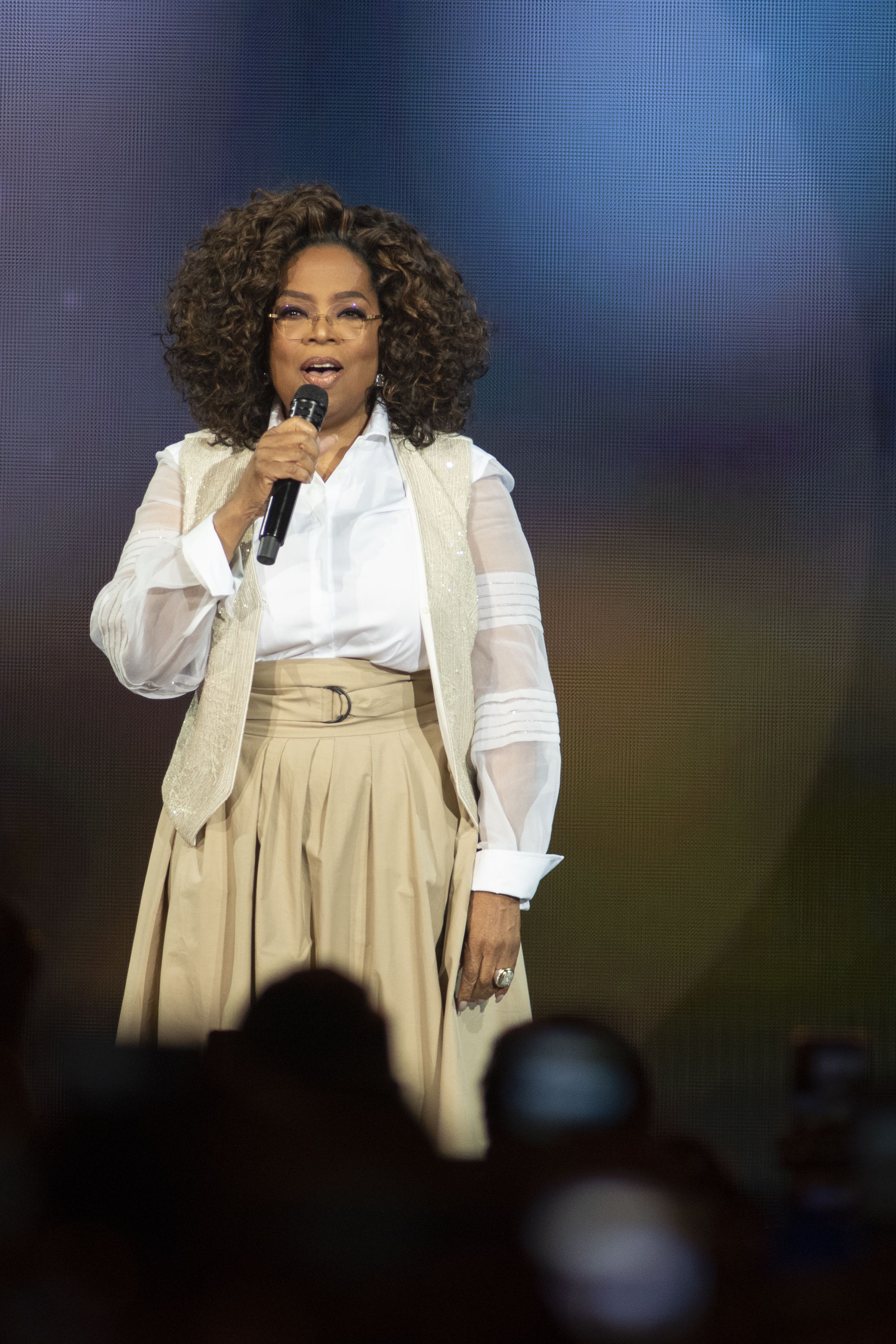 DENVER, COLORADO - MARCH 07: Oprah Winfrey speaks during Oprah's 2020 Vision: Your Life in Focus Tour presented by WW (Weight Watchers Reimagined) at Pepsi Center on March 07, 2020 in Denver, Colorado.   (Photo by Tom Cooper/Getty Images)