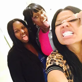 Nicki Minaj @nickiminaj - The rapper gives us her best thug grin while hanging out with her best friends.  (Photo: Nicki Minaj&nbsp;via Instagram)