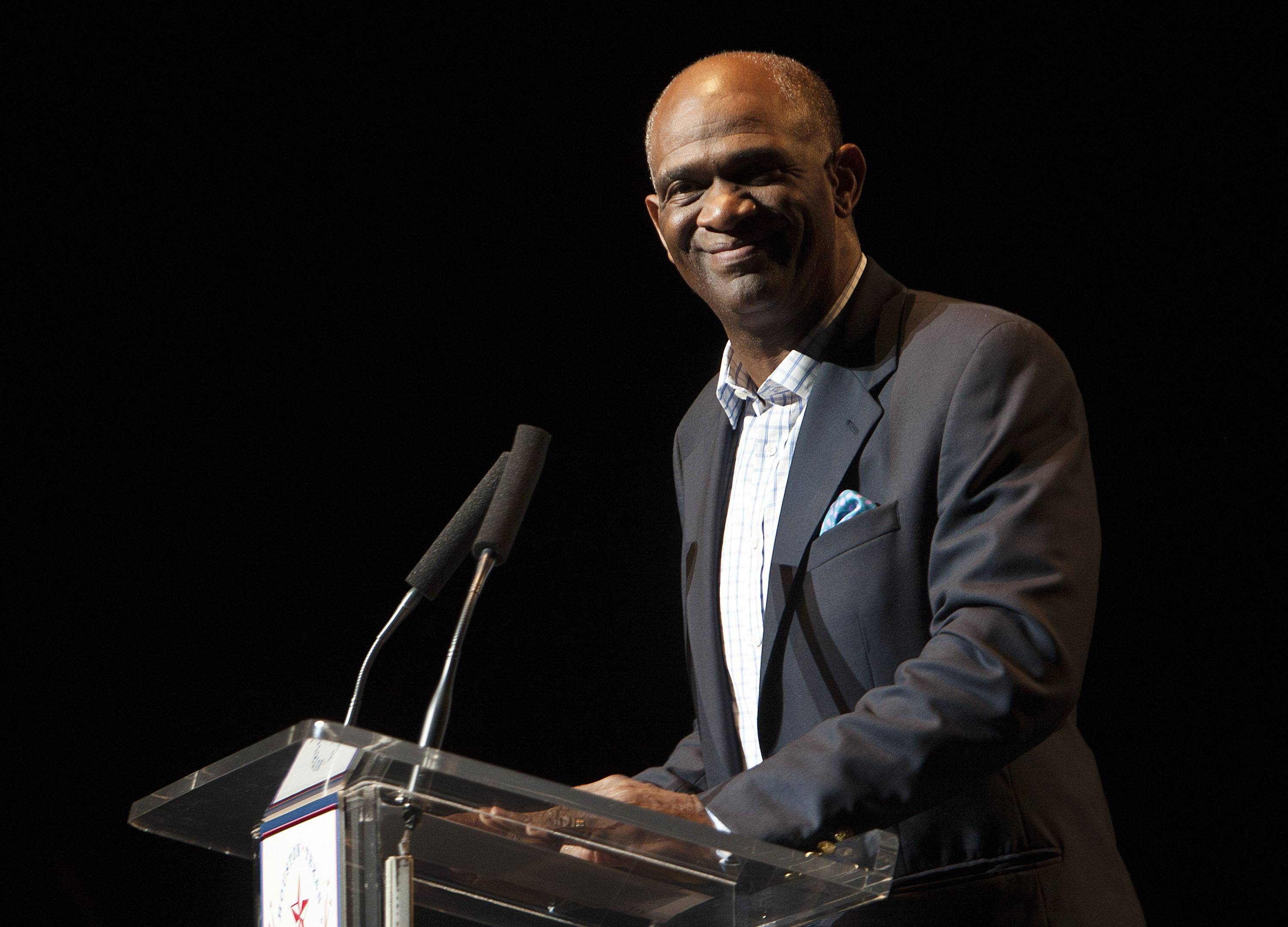 HOUSTON - JUNE 21:  The  Reverend KirbyJon Caldwell gives the invocation during the Celebration of Athletes at Toyota Center on June 21, 2011 in Houston, Texas.  (Photo by Bob Levey/WireImage)