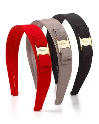 Salvatore Ferragamo Wide Grosgrain Headband&nbsp; - Or snag Ferragamo’s charming&nbsp;bow trio and wear throughout your entire wardrobe.&nbsp; (Photo: Courtesy of Bloomingdales)&nbsp;